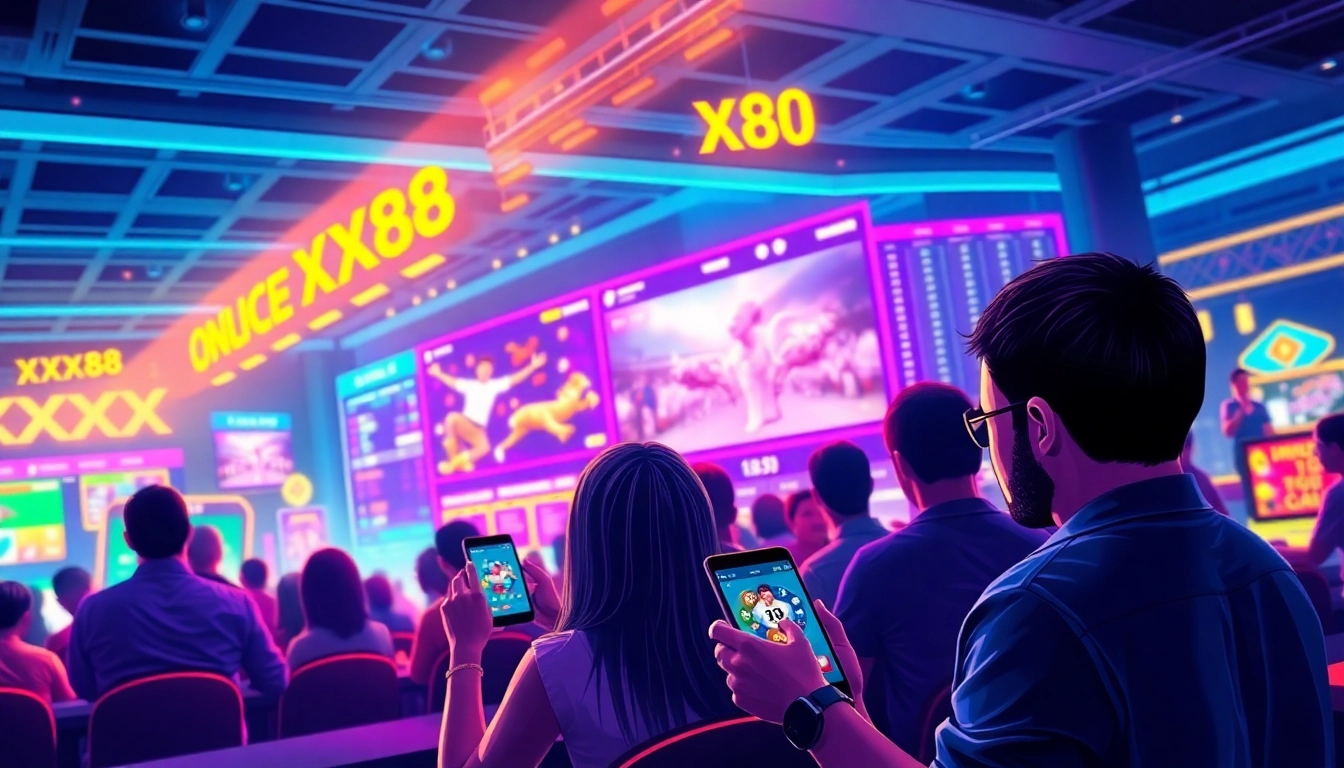 Exciting illustration of XX88 online gambling platform showcasing vibrant gaming atmosphere and user engagement.