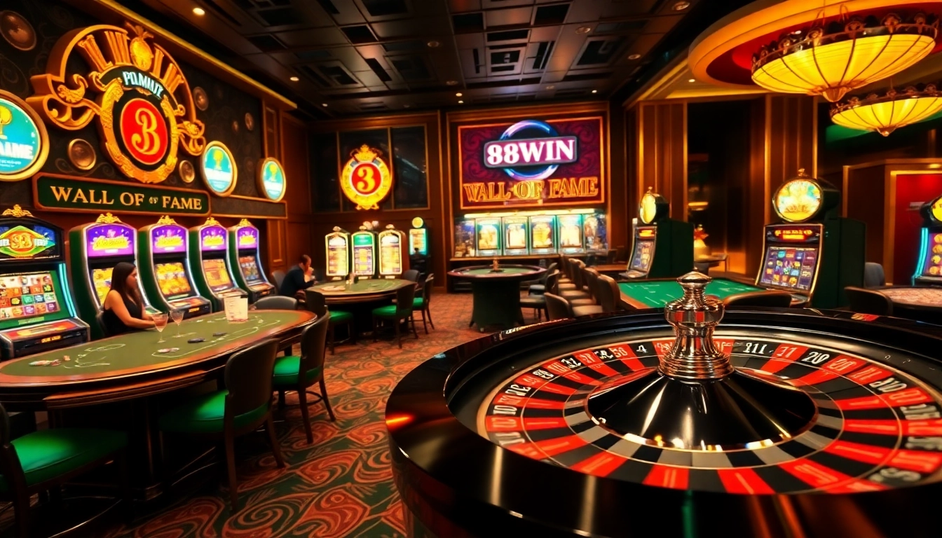 Experience thrilling moments at 98win casino with exciting poker chips and a roulette wheel.