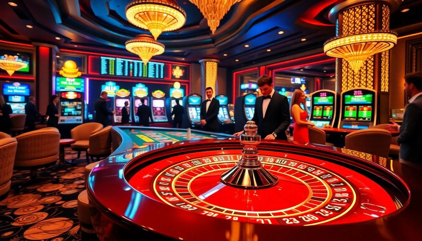 A thrilling casino scene featuring 22JL poker chips and players engaged in high-stakes gaming.