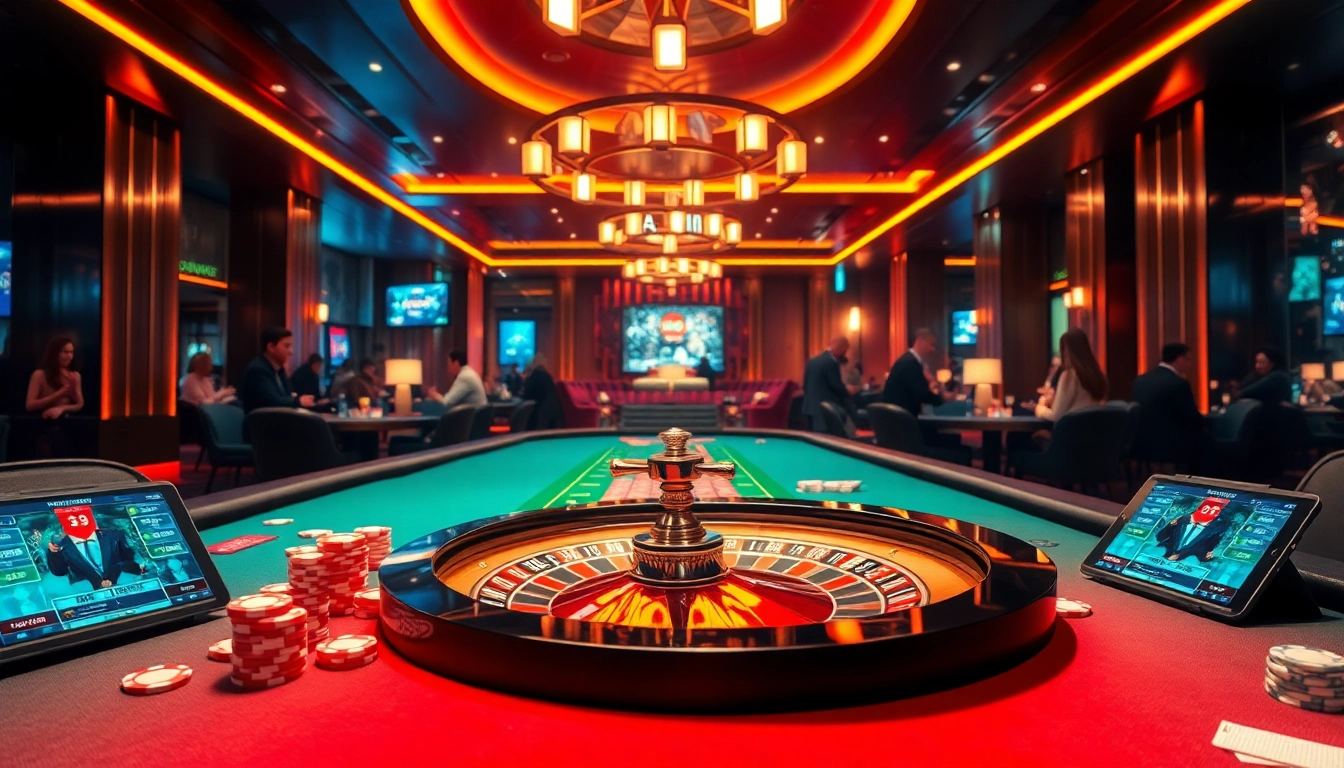 Players immersed in the thrilling atmosphere of bl555 casino, showcasing vibrant chips and engaging game tables.