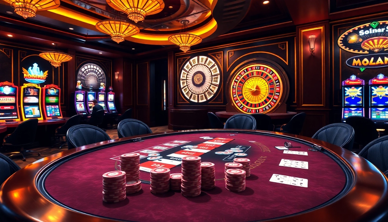 Engaging mm88 poker table scene showcasing high-stakes gameplay and vibrant casino culture.