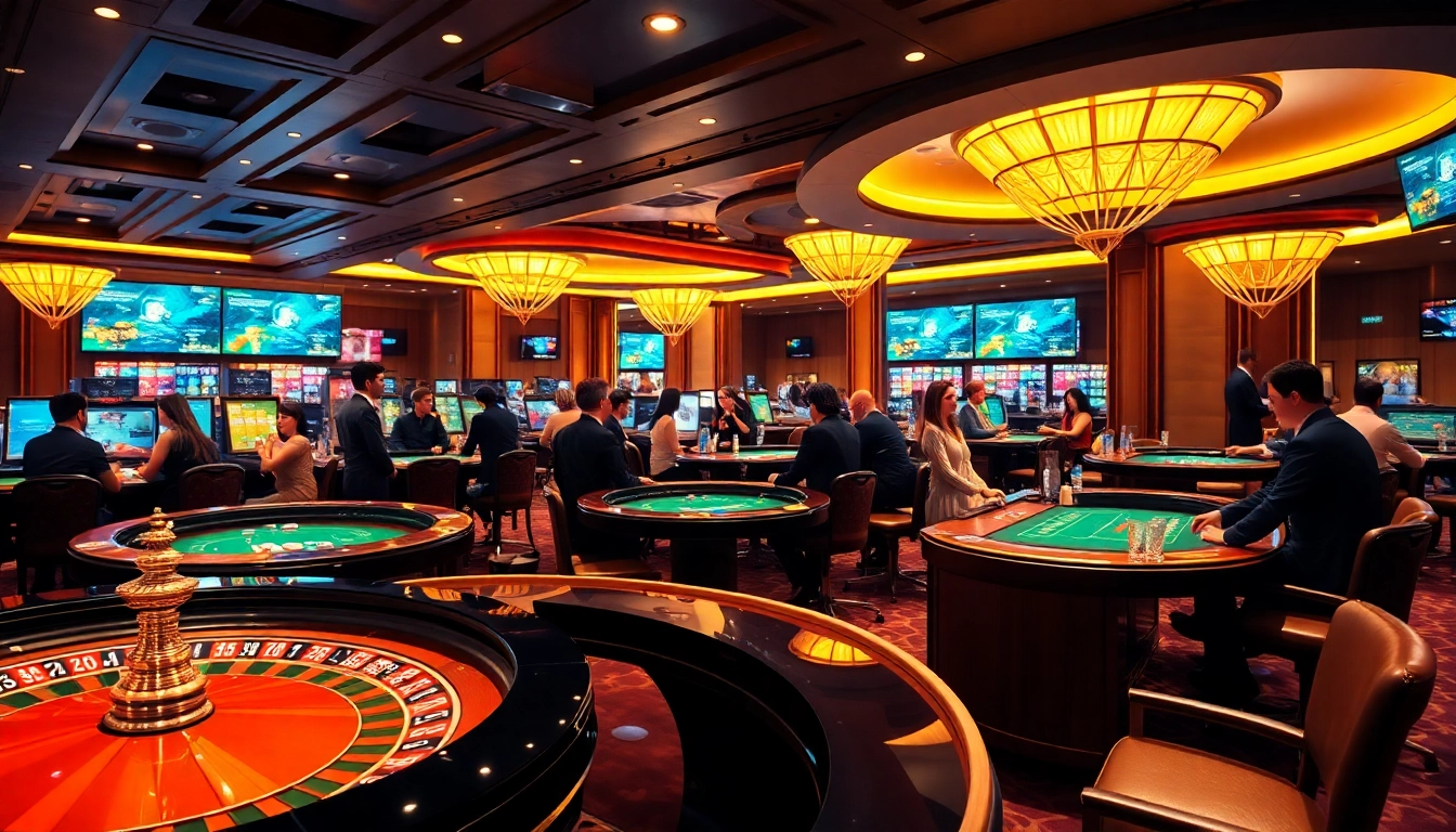 Experience the excitement of gambling at 789bet with vibrant casino tables and players.