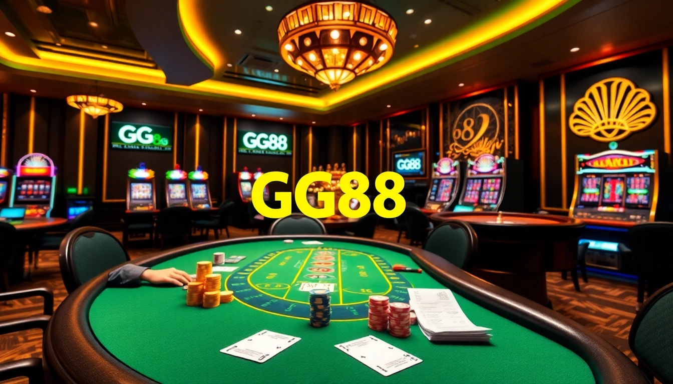 Experience thrilling gaming moments at GG88 casino with vibrant tables and lively players.