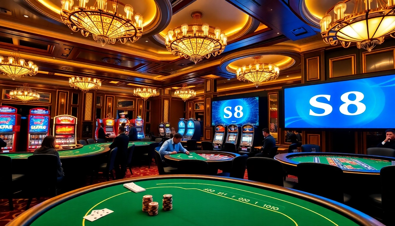 Experience the thrill of S8 with vibrant casino tables and gaming excitement.