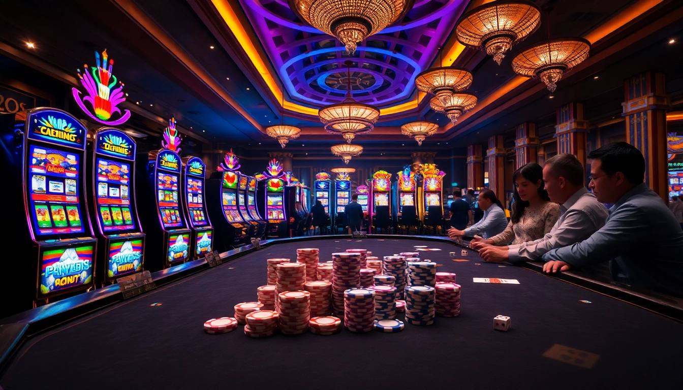 Exciting gambling experience at OK789 with vibrant slot machines and intense gameplay.