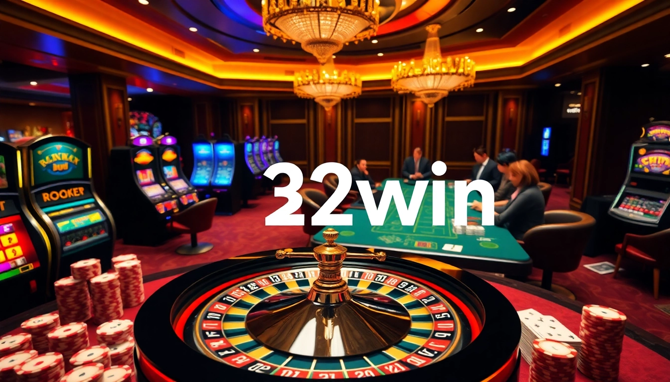 Experience the thrill of gaming at 32win with vibrant tables and exciting slot machines.