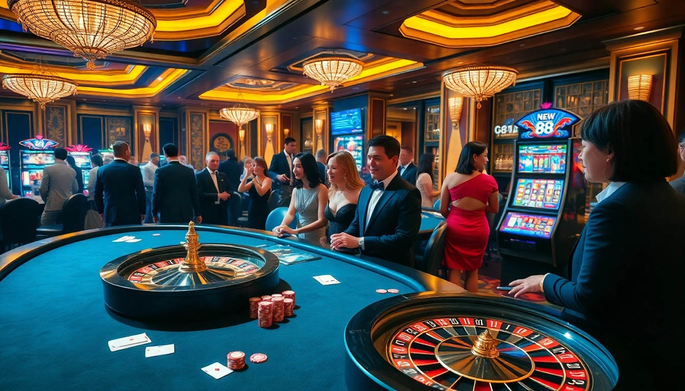 Experience an exhilarating gaming atmosphere at new 88 with vibrant slot machines and poker tables.