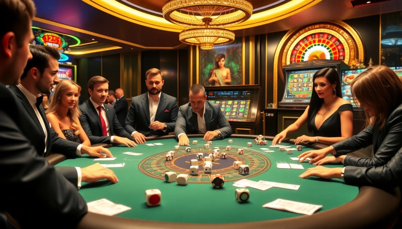 Players engaging in high-stakes gambling at 888top casino, displaying excitement and winning potential.