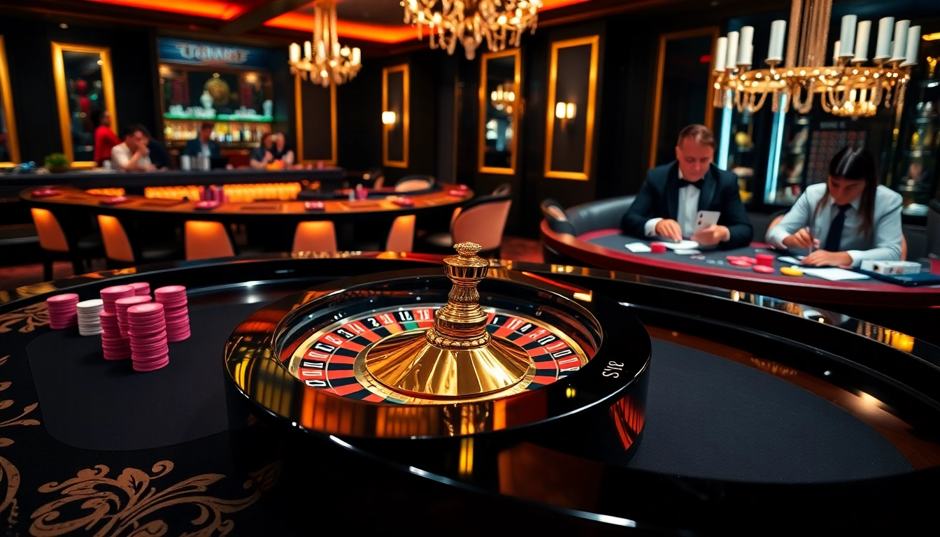 Engage in thrilling casino excitement at https://888new1.app/ with a roulette table and vibrant chips.