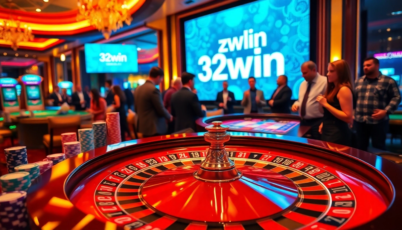 Experience the allure of 32win as players enjoy a thrilling game at a luxurious casino table.