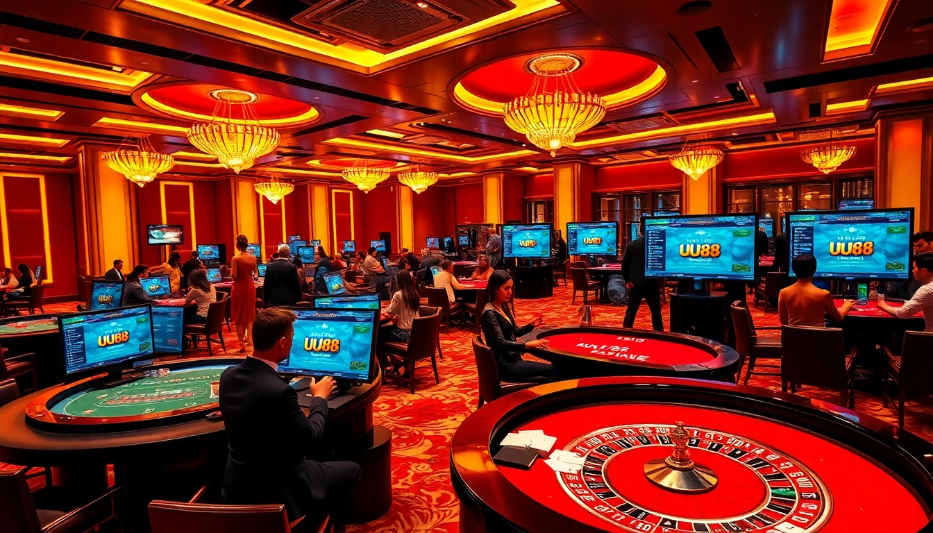 Experience the thrill of gambling at uu88 with lively casino tables and betting action.