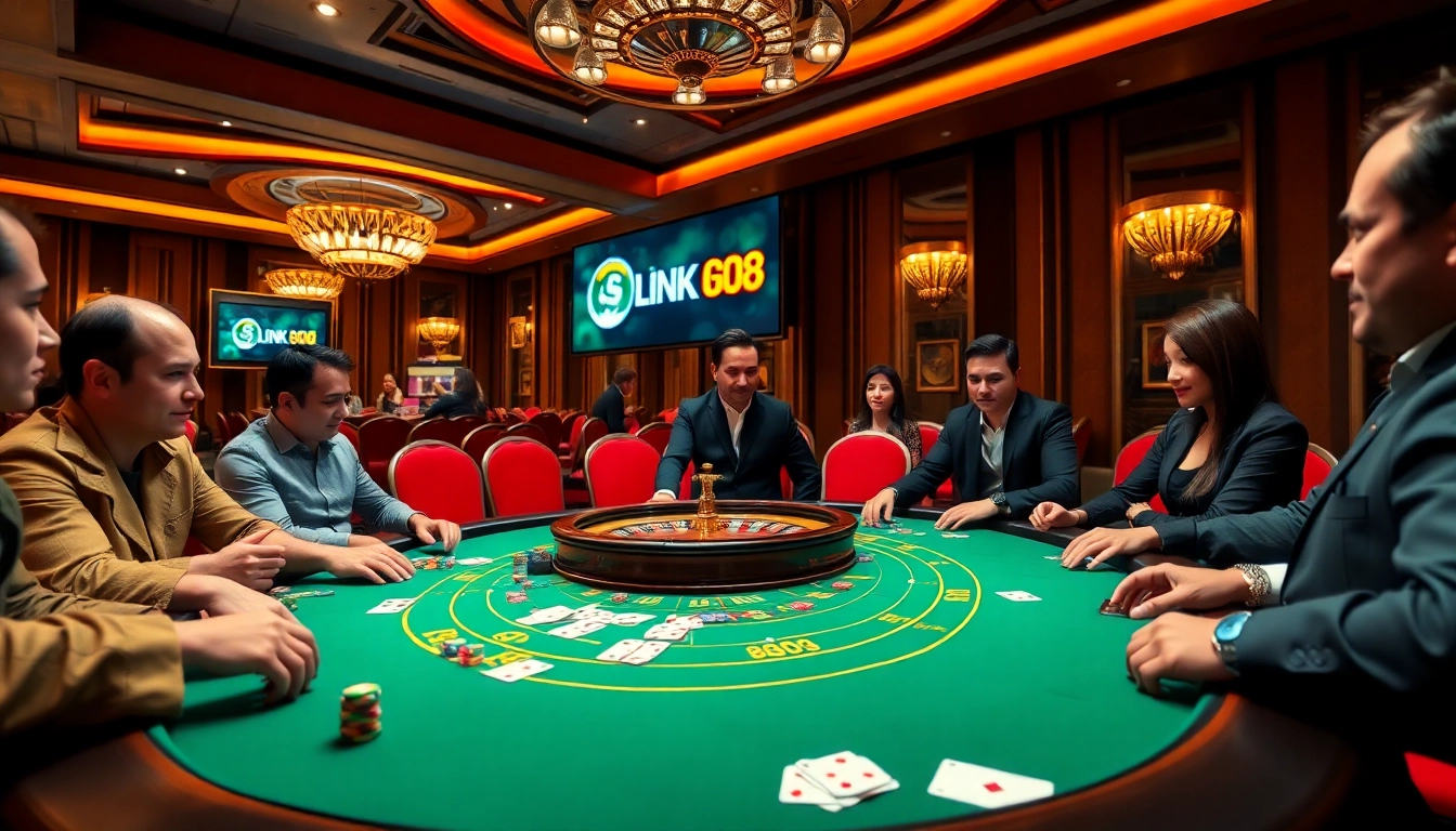 Engaging scene with Link Go88 poker gameplay, vibrant casino atmosphere, and high-stakes excitement.