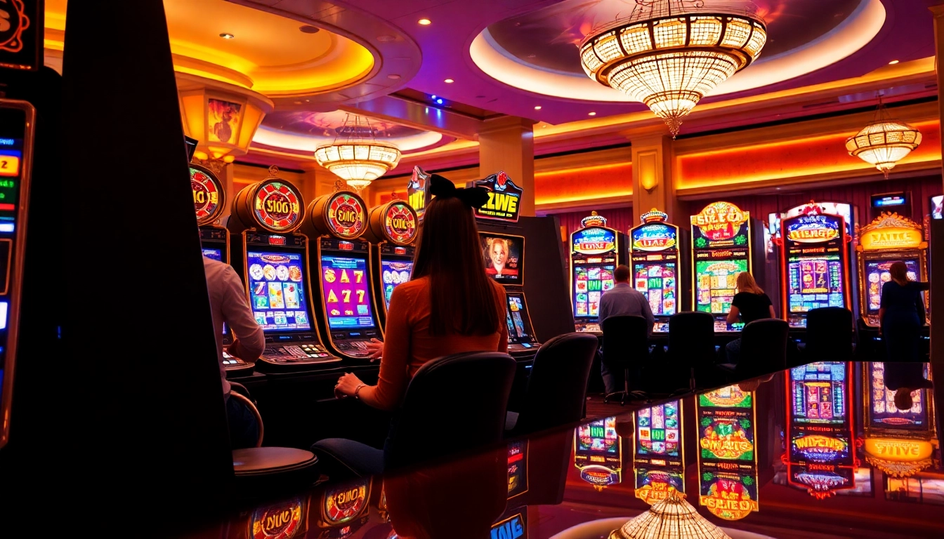 Engaging players at slot88 machines in a vibrant casino atmosphere.