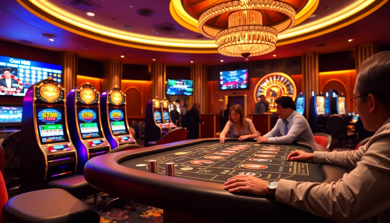 Experience excitement at Go88 casino gaming with vibrant tables and slot machines.