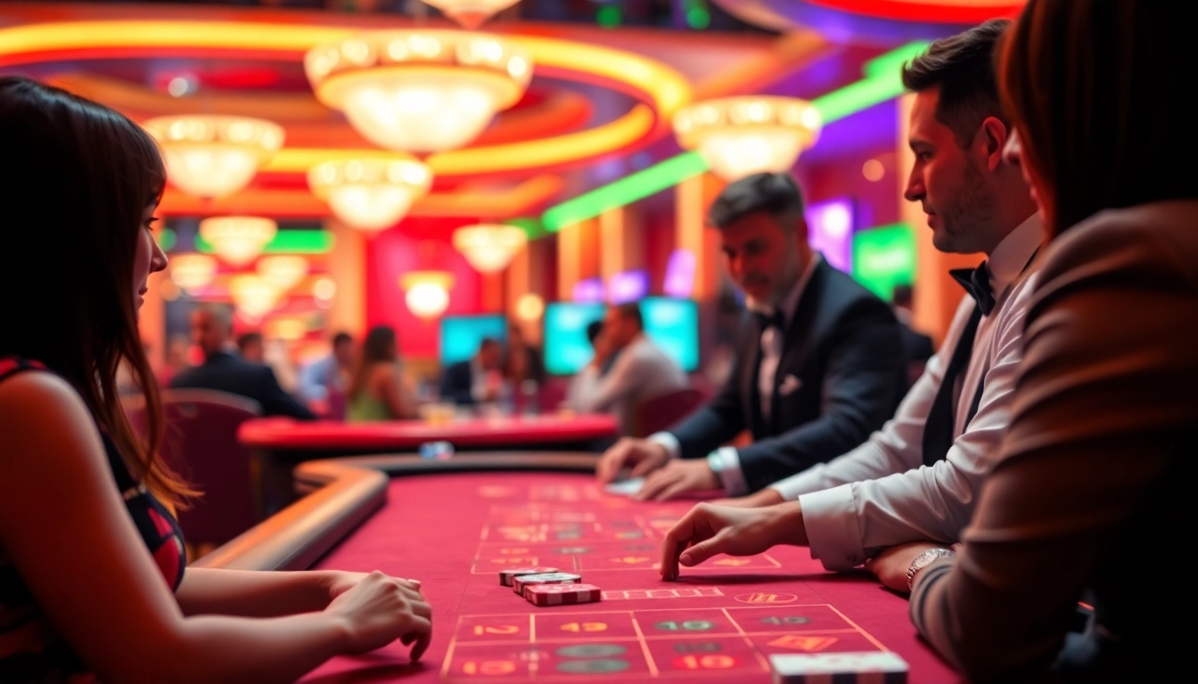 에볼루션 카지노에서 실시간 딜러와 플레이어가 함께하는 세련된 게임 장면.