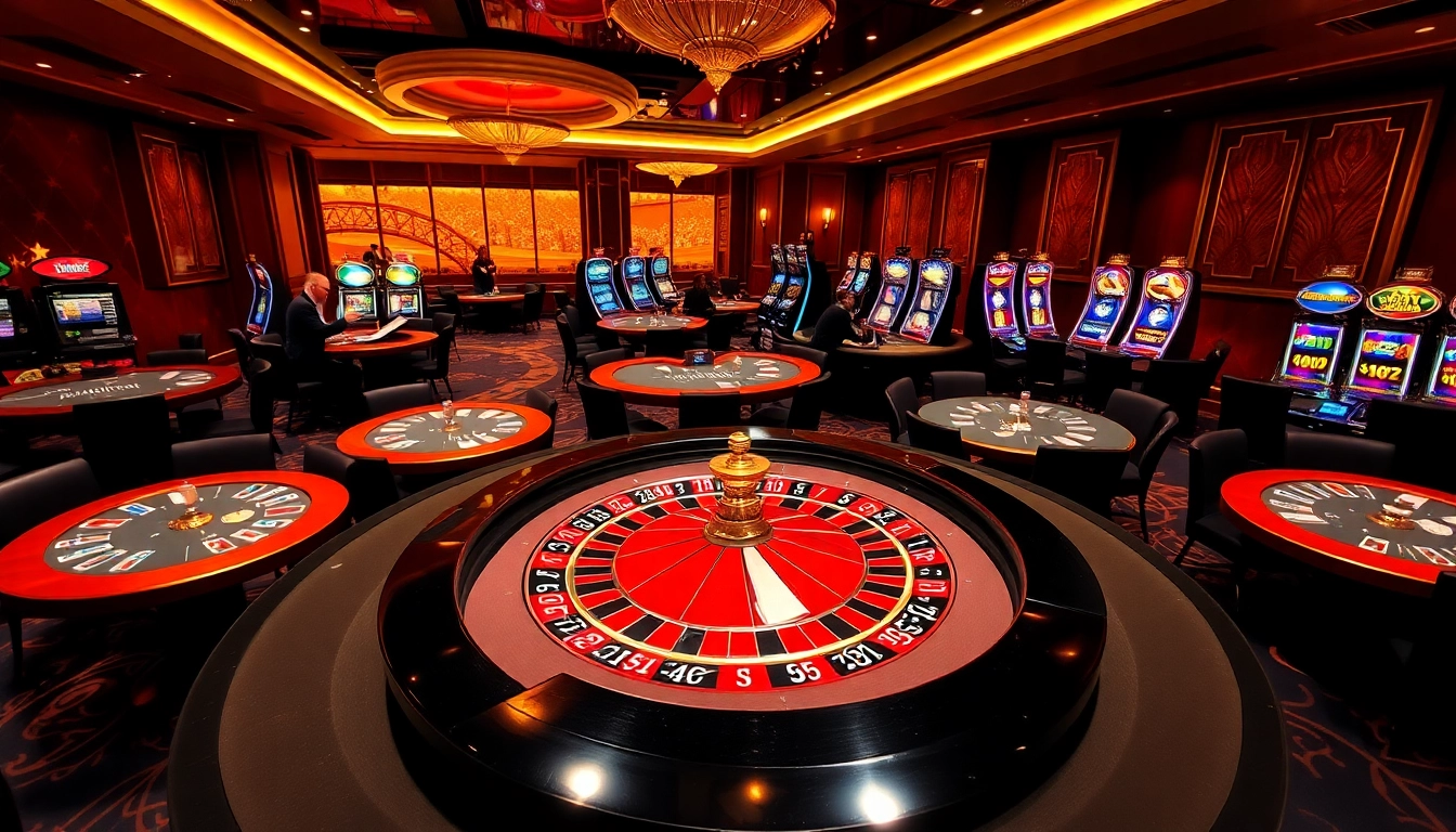 Experience the thrilling ambiance of gambling at https://bet88fun.net/, featuring vibrant games at an upscale casino.