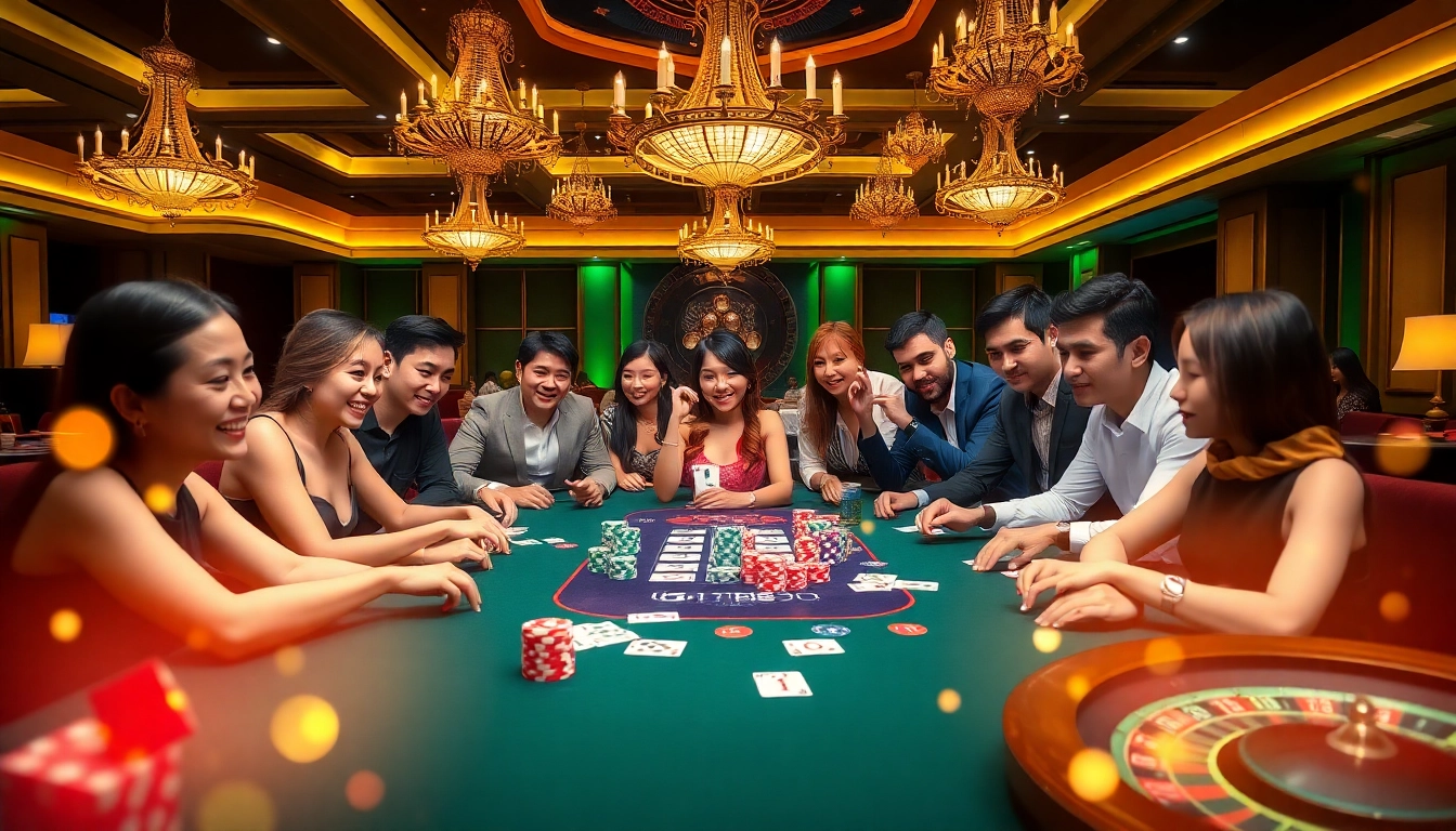 Experience the thrill at bk88 casino with vibrant gaming tables and enthusiastic players.