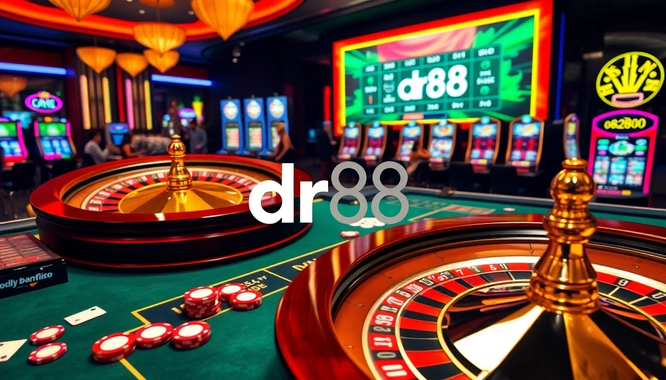 Experience the thrill of winning with dr88 at a vibrant casino table, showcasing exciting gameplay.