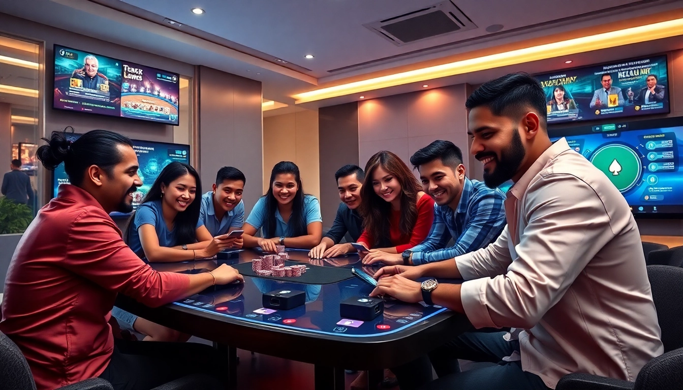 חוויה של פוקר אונליין ב-7XL, המדגישה שחקנים מגוונים וממשק דיגיטלי.