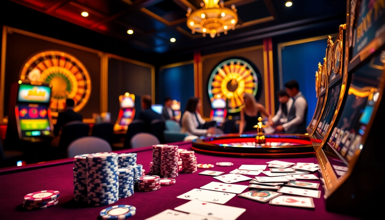 Exciting gameplay at 789CLUB with vibrant slots, poker chips, and intense casino action.