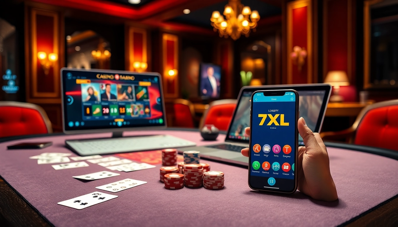 סצנת הימורים מרתקת המציגה את 7xl להורדה על מחשב נייד וסמארטפון.