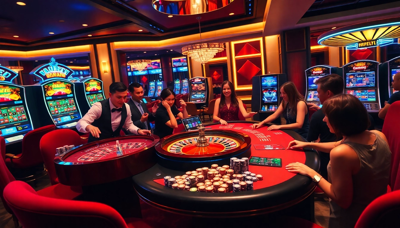 Experience thrilling casino action at https://pg88us.com/ with vibrant roulette and poker games in a luxurious setting.
