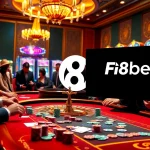 Players enjoying a thrilling game at F8bet's vibrant casino table with cards and chips.