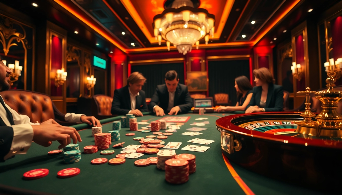 Engage in high-stakes gambling at the TOP CLUB with vibrant poker chips and cards.