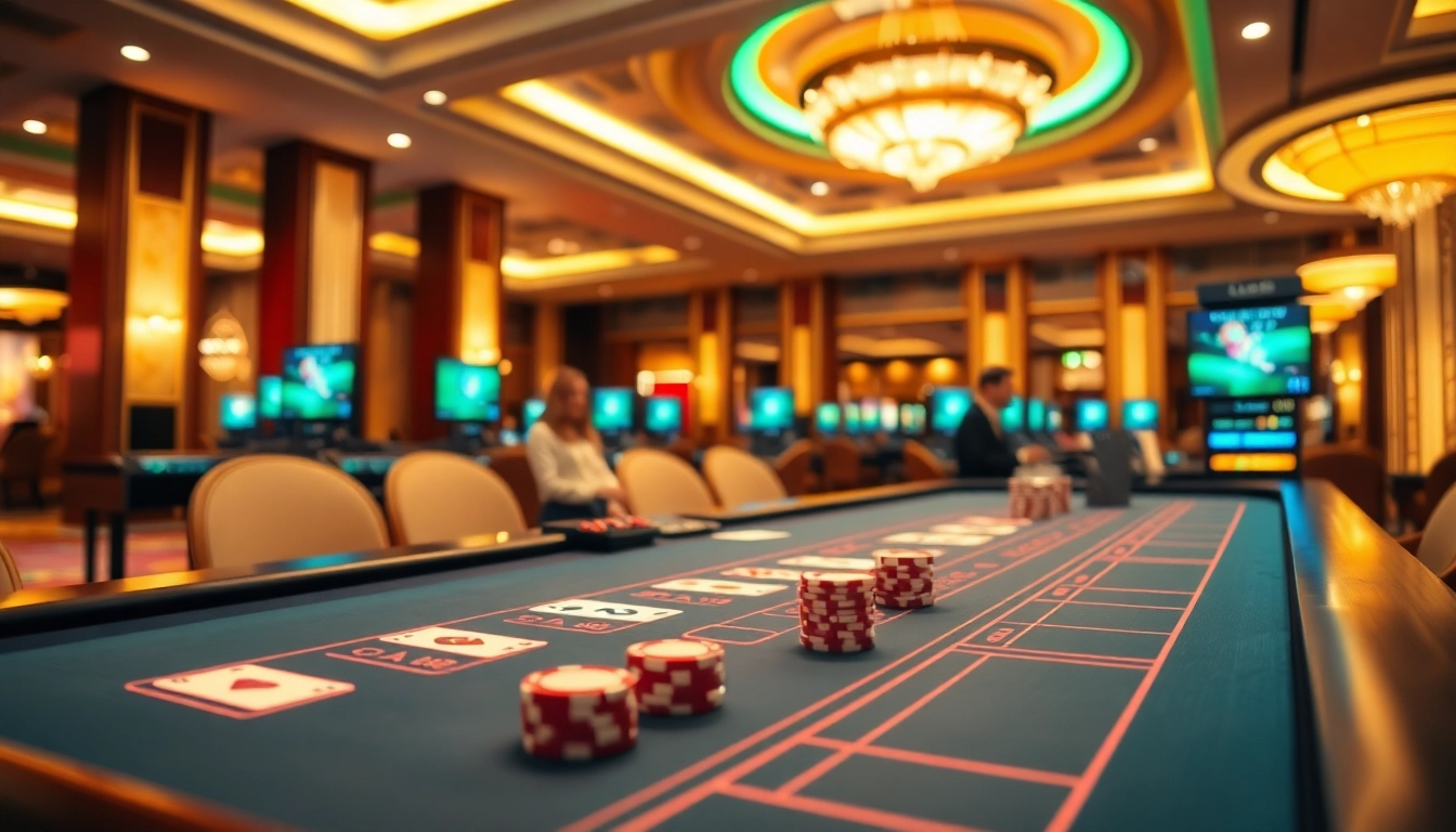 에볼루션 카지노에서 진행되는 라이브 딜러 게임을 선보이는 카지노 장면