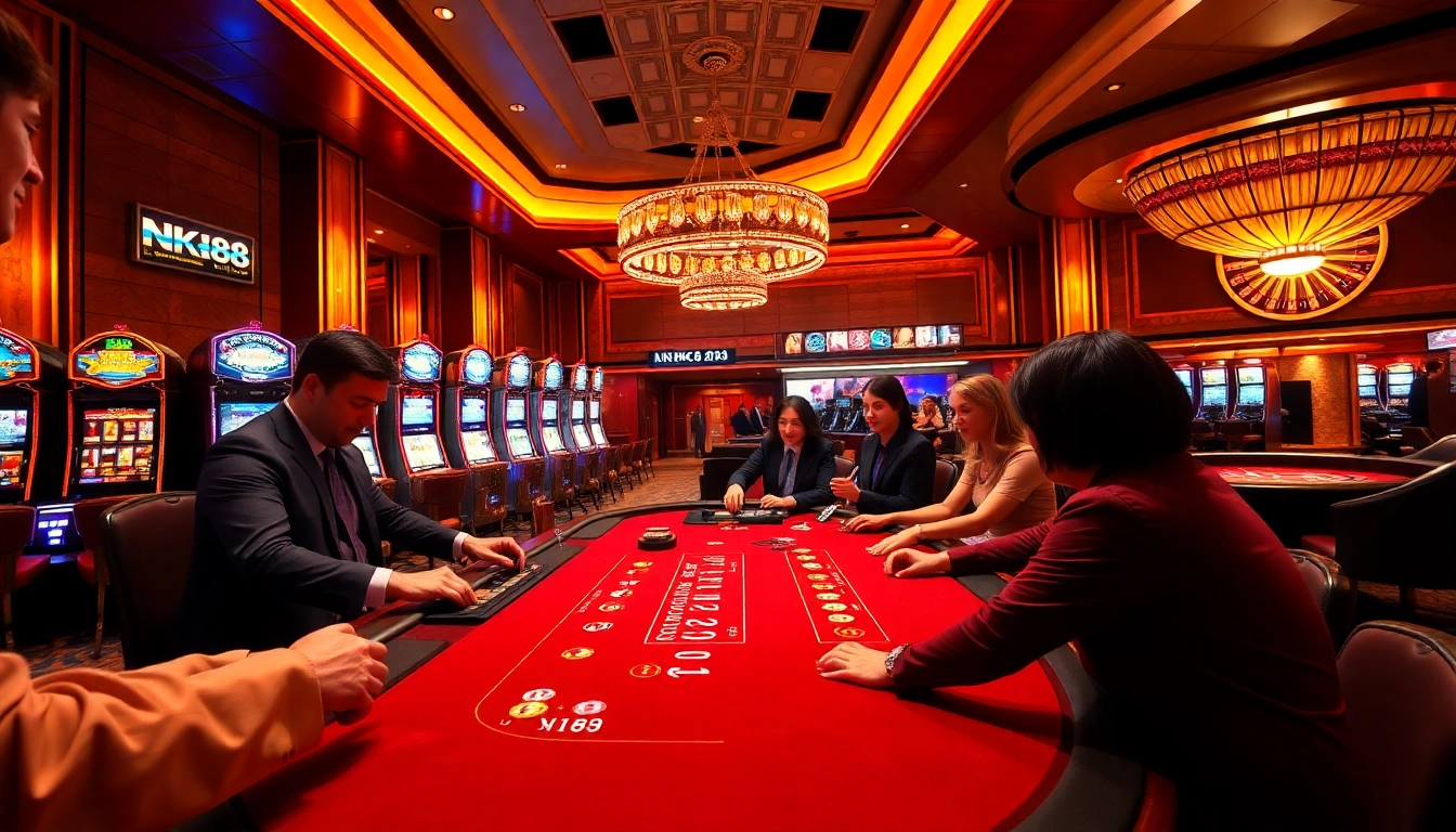 Experience thrilling gameplay at NK88's vibrant casino with live dealers and exciting betting options.