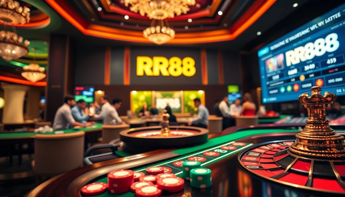 Experience thrilling gameplay at RR88 with vibrant casino tables and engaging betting action.