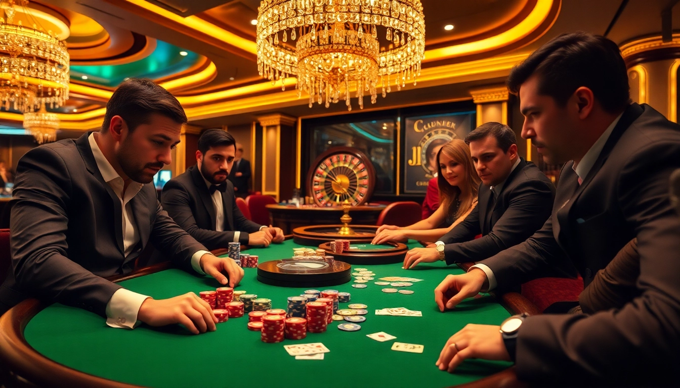 Experience thrilling gambling action at BK8 Thai, featuring intense poker gameplay and vibrant casino elements.