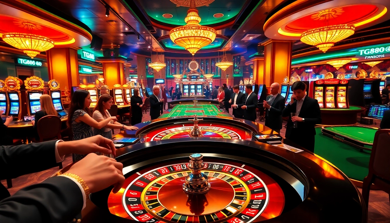 TG88 branded casino chips glimmer on a roulette table in an upscale gambling environment.