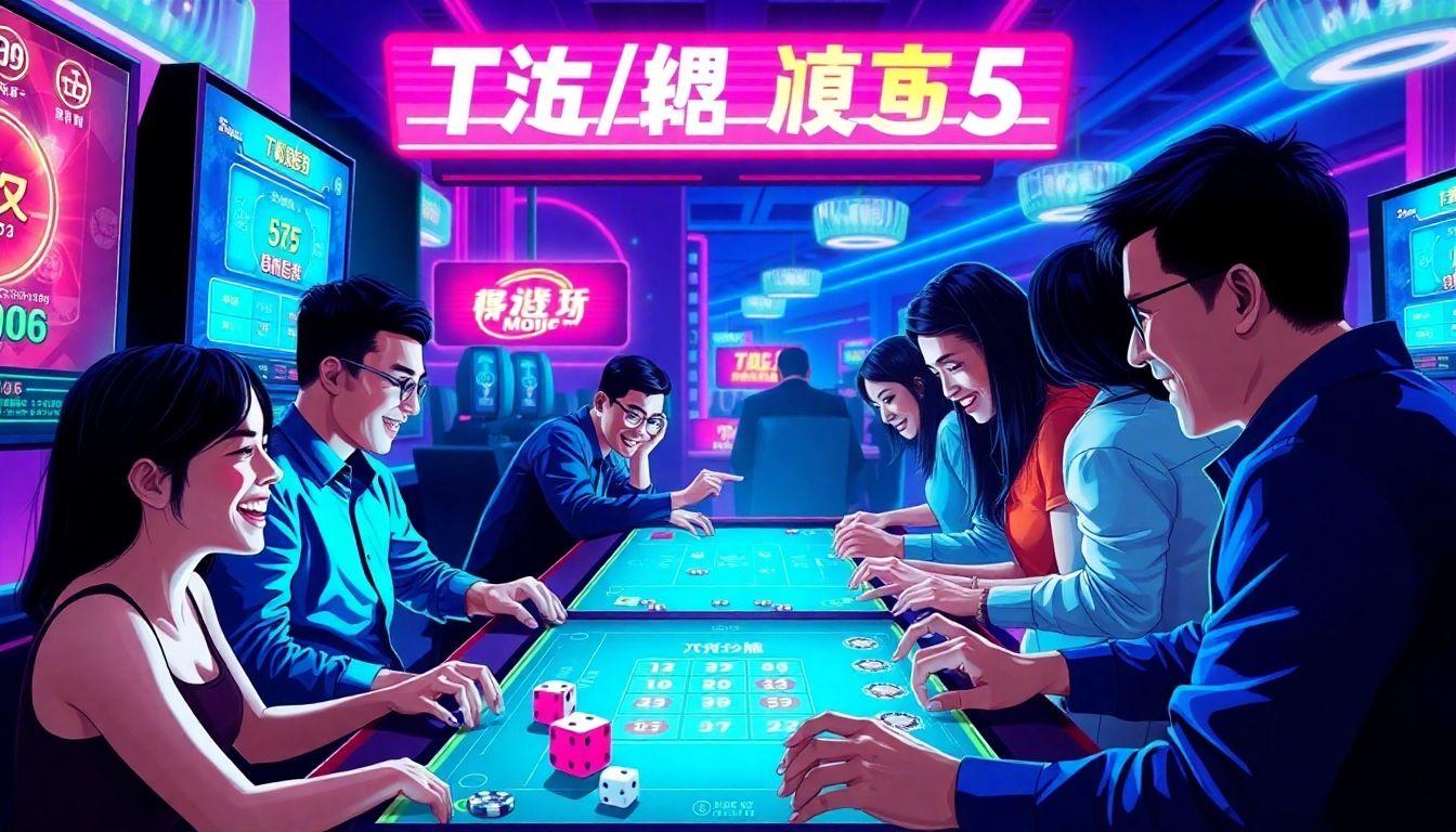Tài Xỉu MD5 game scene with players, dice, and a vibrant digital interface at https://taixiumd5.world