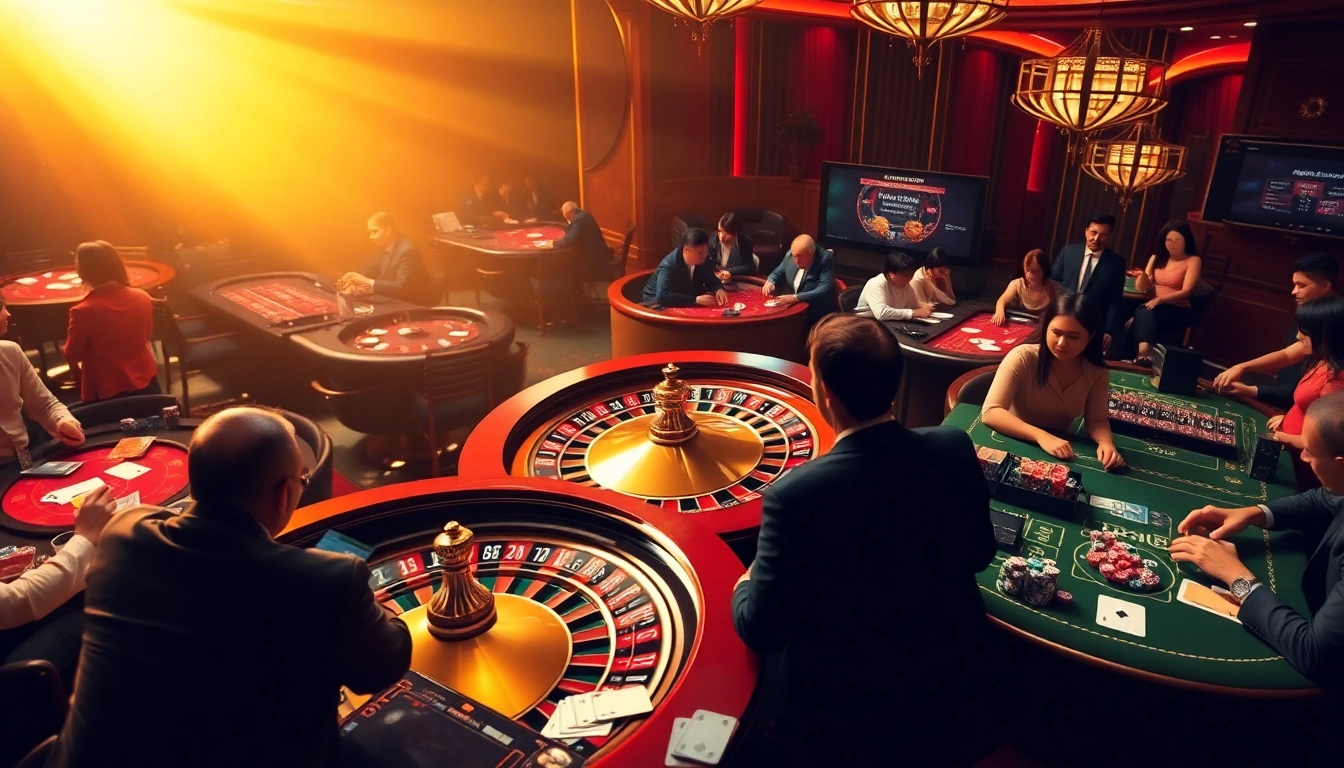Players strategizing at a roulette wheel in a luxurious casino setting showcasing apiraja88 gaming.