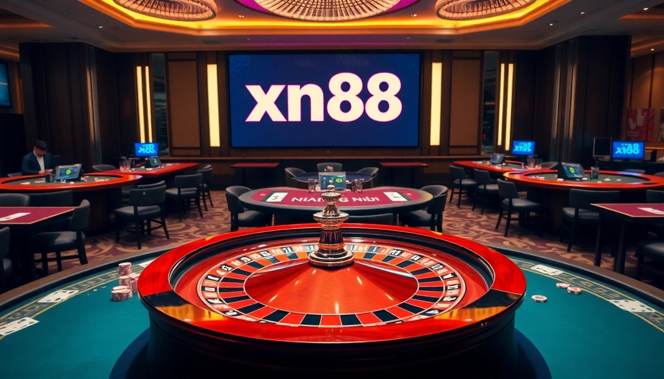 Experience the thrill of xn88 đăng nhập with vibrant casino visuals and professional gaming tables.