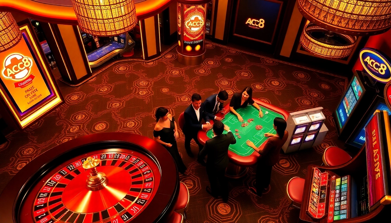 Experience the thrill of ABC8 with players enjoying exciting games at a vibrant casino.