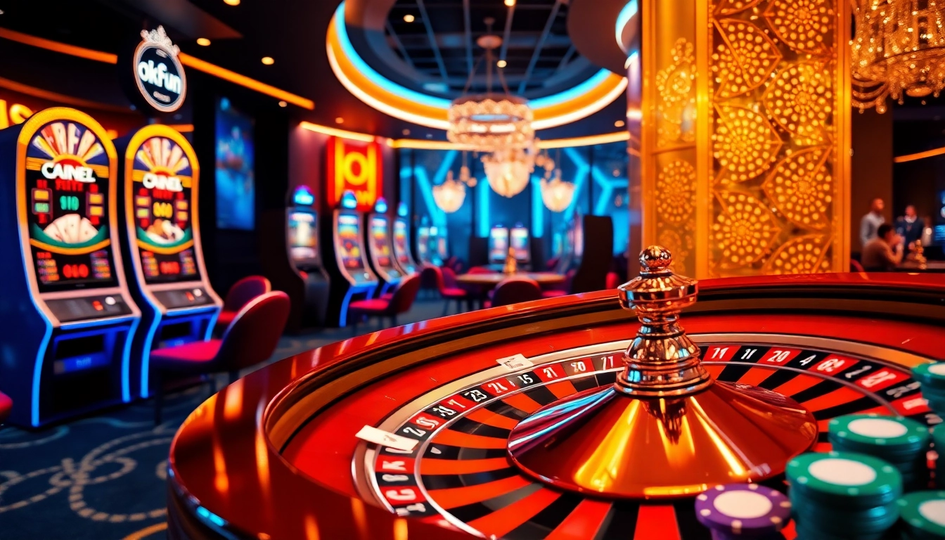 Experience thrilling online gambling with okfun's vibrant digital casino environment.