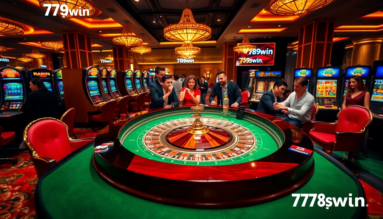 Experience high-stakes action at 789win with an exciting roulette table surrounded by enthusiastic players.