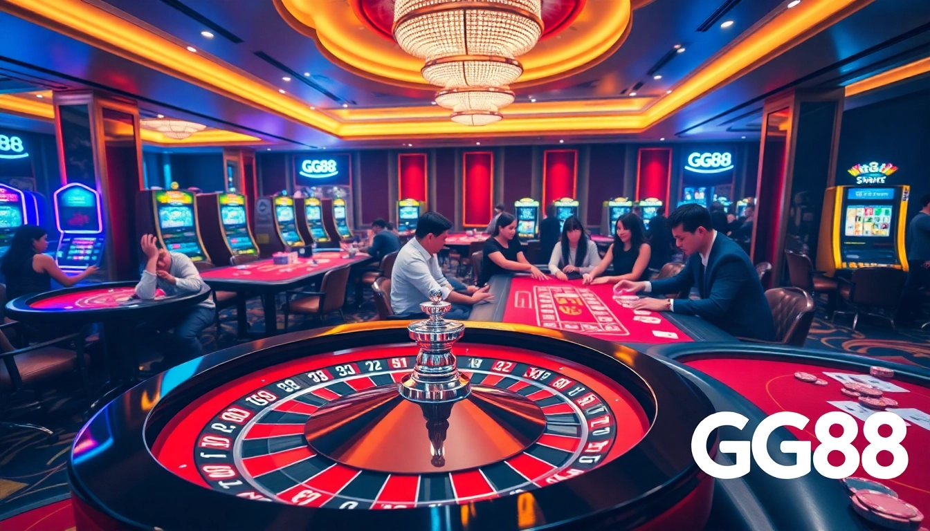 Celebrate strategic wins at GG88 casino with vibrant tables, poker action, and exciting gambling features.