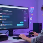 Interactive ai nsfw chat experience with user engaged in vibrant digital dialogue on a modern interface.